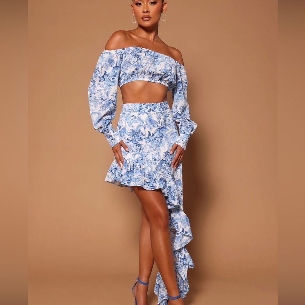 NWOT-🔥Fashion Nova Luxe-Matching floral set (M)